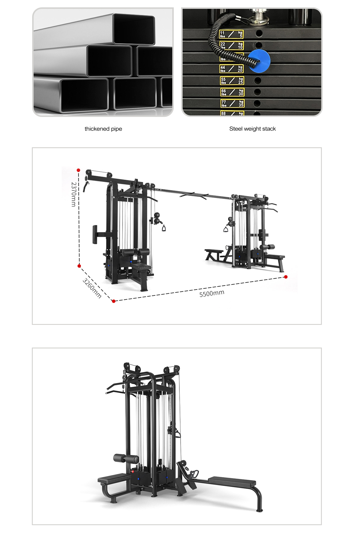 Multi Jungle 8 Stations Machine Gym Equipment
