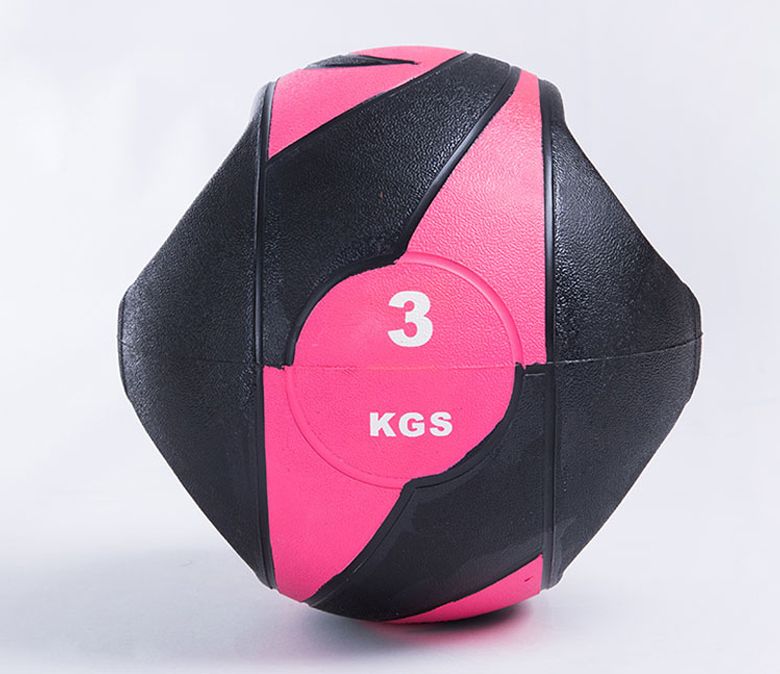Bola de Medicina de Medicina de Rubrote Black and Pink de borracha preta e rosa