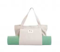 Totebag de lona com bolso da transportadora de tapete de ioga