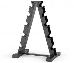 Um rack de halteres de forma