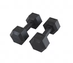 Haltere de borracha hexagonal moldada de uma peça