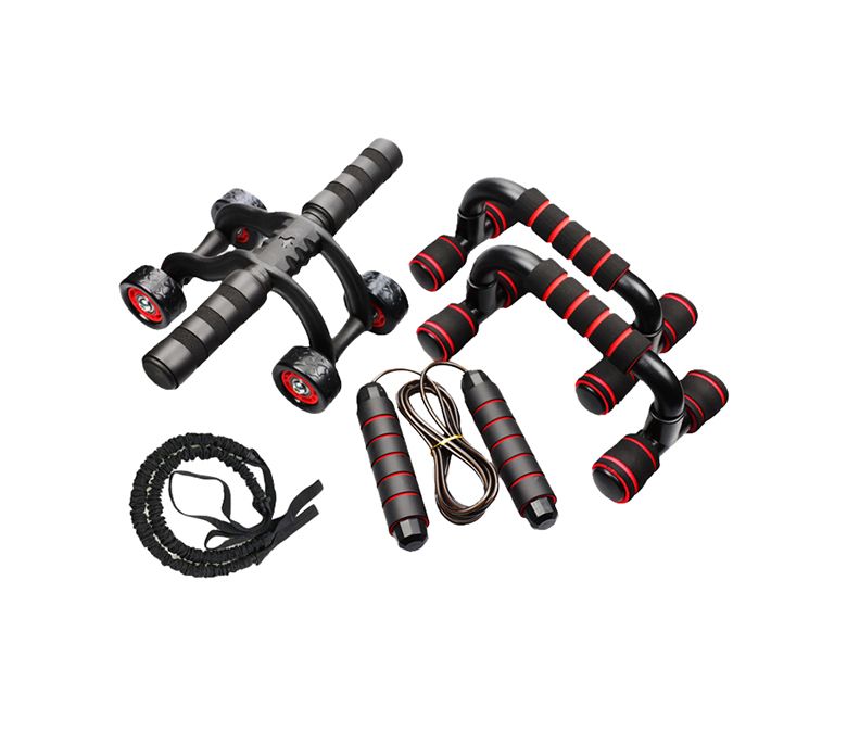 Conjunto de corda de push-up de push-up de roda AB de quatro rodas