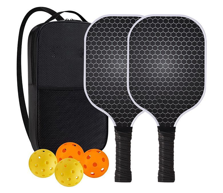 Conjunto de raquete de pickleball de fibra de carbono