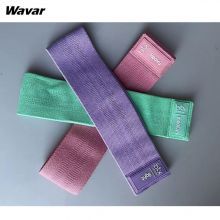 Caso personalizado do cliente dos EUA: as bandas de resistência de tecido coloridas são personalizadas por clientes de estúdio de ioga nos EUA e vêm com uma etiqueta de borracha com seu logotipo e nível de resistência.
