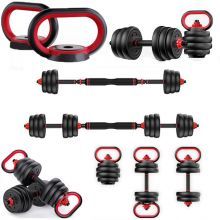 VERSATILIDADE - Conjunto de halteres de atacado 2 em 1 barbell. O conjunto de barras de halteres de 2 em 1 é um equipamento inovador de treinamento que combina as funções de uma barra e um haltere em um versátil conjunto de barbolas halteres. Ele pode ser usado para alternar entre barra e halteres por operações simples de montagem e desmontagem.