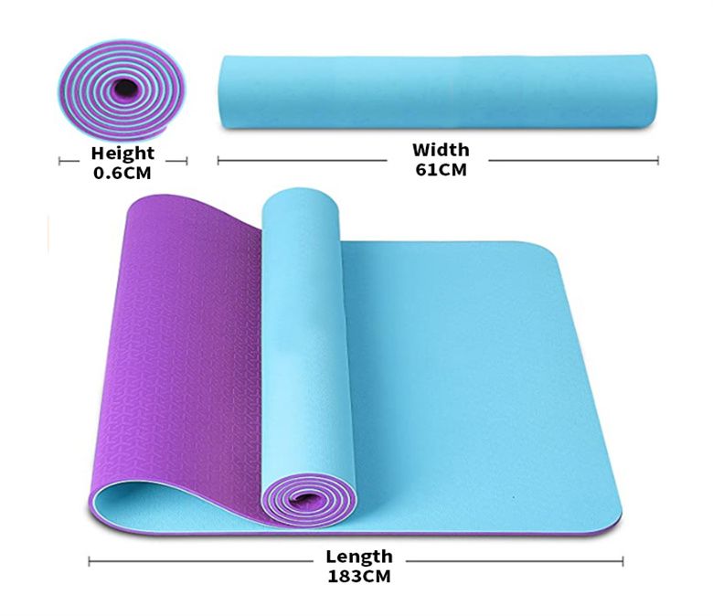 Dupla camada tpe yoga mat 6mm