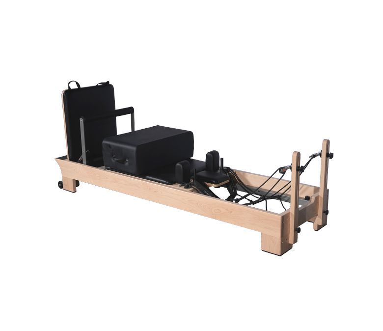 Treinamento corporal Core Baple Maple Wood Pilates Reformer Machine com apoios para pés internos