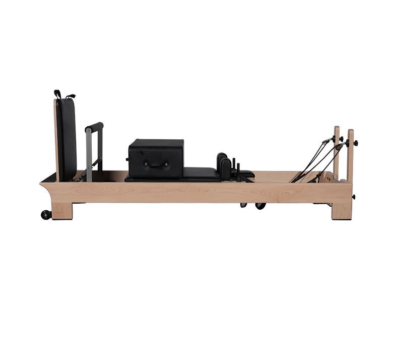 Treinamento corporal Core Baple Maple Wood Pilates Reformer Machine com apoios para pés internos