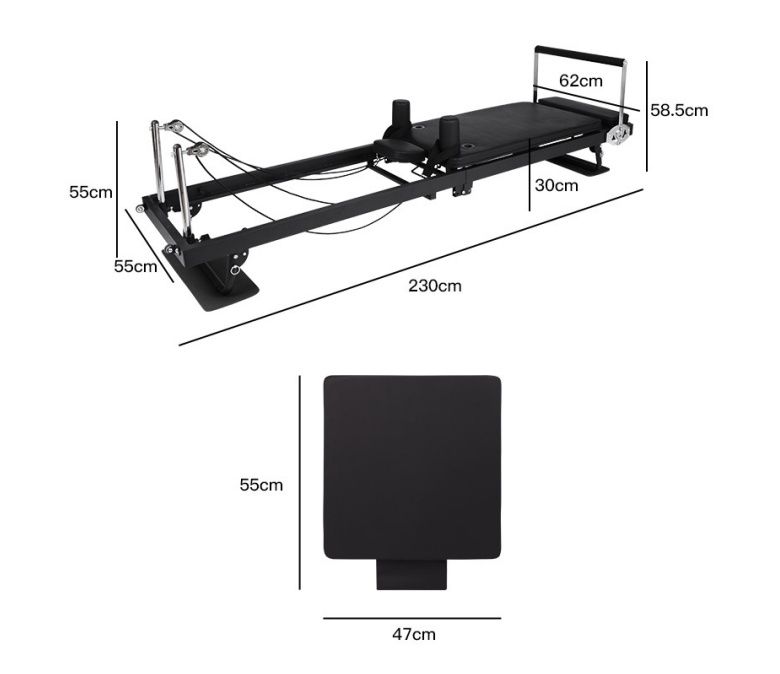 Máquina Pilates de reformador dobrável para uso doméstico