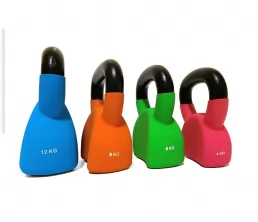 Kettlebell com revestimento de vinil único com contornos