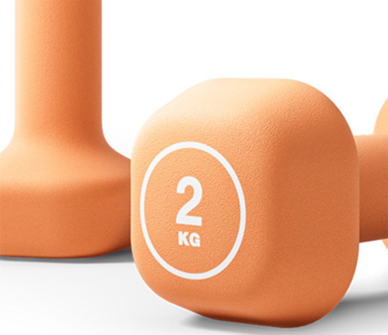Dumbbell trapezoidal mergulhado em plástico