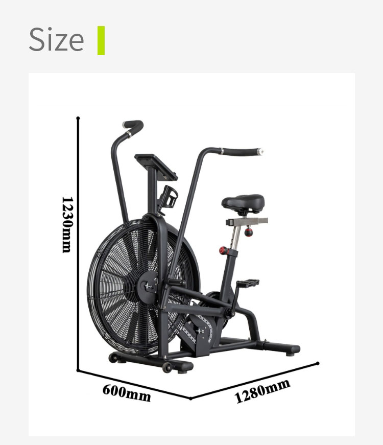 Bicicleta de resistência ao vento aeróbico de fitness doméstico