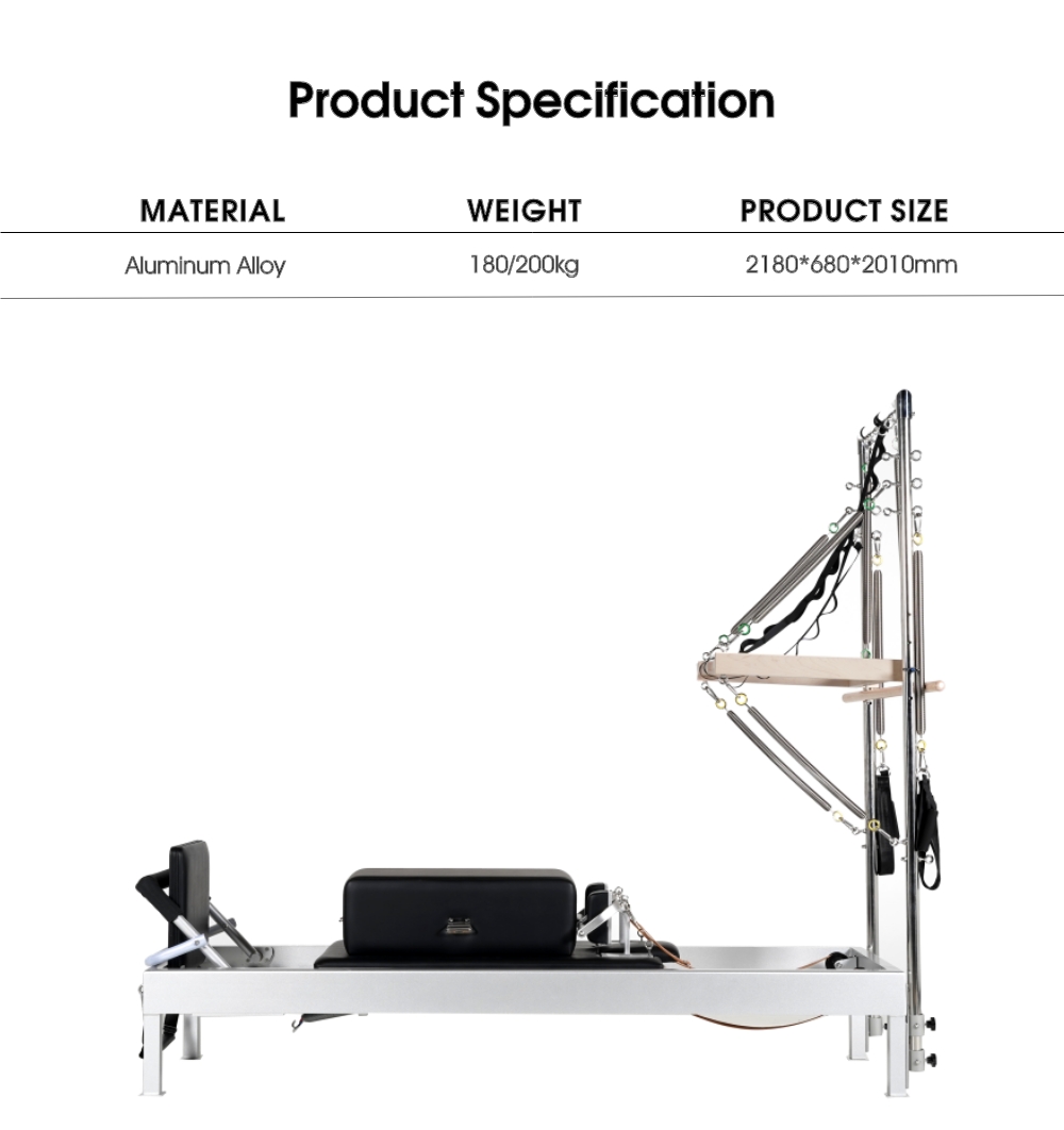 Reformer clássico de Pilates com torre